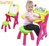 Toys Max Kindertafel met Stoeltje - Tekentafel - Speelgoed 3 Jaar - Speeltafel - Knutseltafel – Meisjes speelgoed
