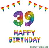39 jaar Verjaardag Versiering Pakket Regenboog