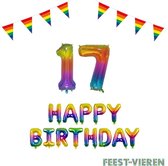 17 jaar Verjaardag Versiering Pakket Regenboog