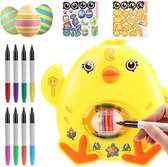 Pasen | Paasei Decoratieset |  Lente decoratie | 8 Markers | Sneldrogend | Stickers | Automatisch roterend | Batterij