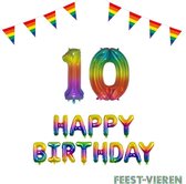 10 jaar Verjaardag Versiering Pakket Regenboog