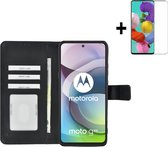 Motorola Moto G 5G Hoesje - Motorola Moto G 5G Screenprotector - Motorola Moto G 5G Hoes Wallet Bookcase Zwart + Screenprotector