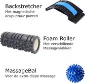 Foam Roller - Massage Roller - In combinatie met een Backstretcher - Rugstretcher, met als extra een Massagebal - Triggerpoint bal. Inclusief E-book voor backstretcher en Massagebal