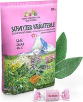 Zwitserse kruidenbonbons- Salie- 200 gr- Gluten & Lactosevrij