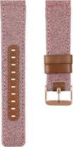 Bandje jeans & leer roze geschikt voor Fitbit Versa 3 & Fitbit Sense