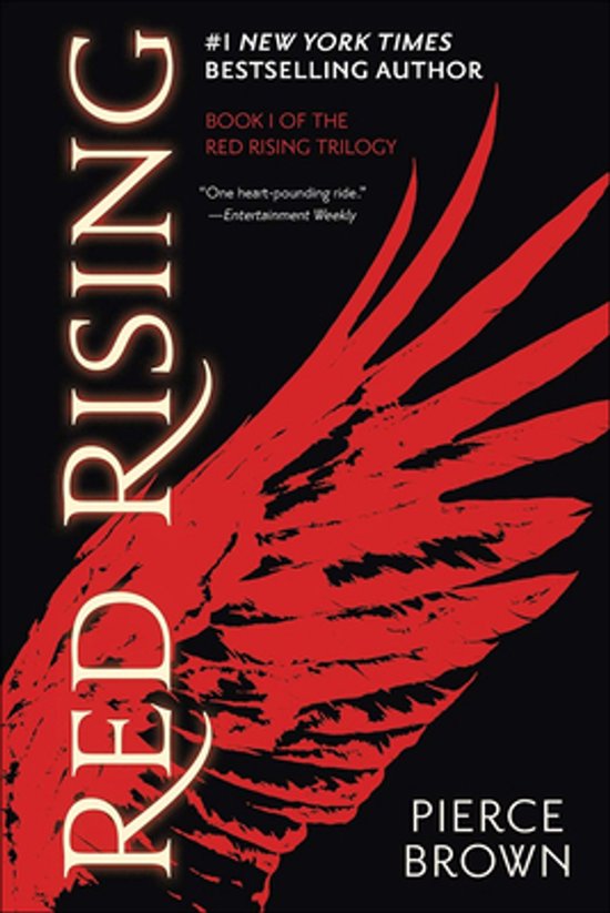 Couverture du livre "Red Rising" avec une grande aile rouge sur fond noir.
