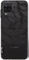 Casetastic Samsung Galaxy A12 (2021) Hoesje - Softcover Hoesje met Design - Wavy Outlines Black Print
