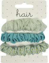 Scrunchie Haarelastiek Ruit Effen Blauw