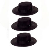 3x chapeau espagnol noir - chapeaux fantaisie carnaval
