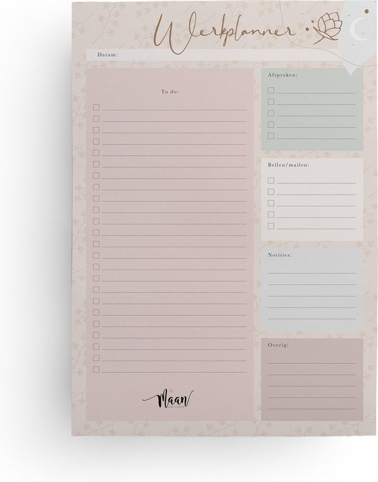 grandes notes autocollantes 50 pages 20x15 cm par Daily Rimto Bloc-notes du planificateur quotidien: liste choses travail et maison 