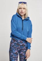 Urban Classics Crop Hoodie -L- Short Terry Blauw