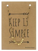 Coin - black -goudkleurige ketting - rvs - stainless steel - necklace - stainless steel - coins
