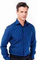 Overhemd Heren Visgraat Donkerblauw - 43