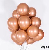 Luxe Ballonnen set - 50 stuks - Chrome Metal look - Latex - Feestdecoratie - Verjaardag - Party Balloons - Feestje  - Rose Gold