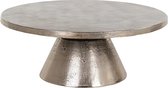 Glanzend zilveren salontafel met zilver metalen onderstel 97 cm (r-000SP39463)