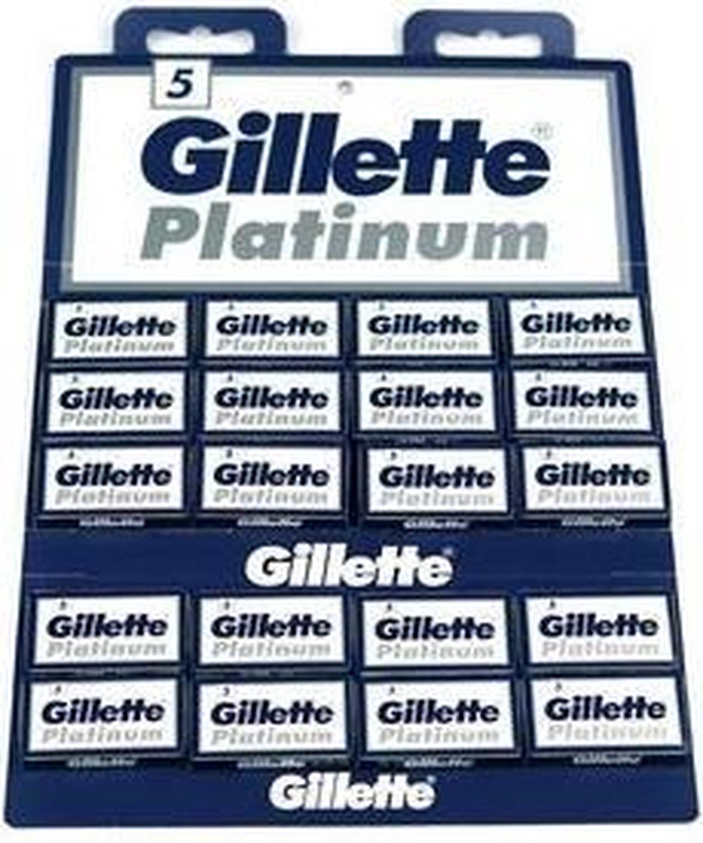 Gillette Platinum - 20 paquets de 5 lames - Lames de rasoir plates - |  bol.com