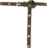 Knoopriem Army Green/Goud - knoopriem - lange riem - riem