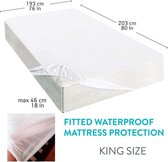 Tatkraft Arthur - Kingsize Matrasbeschermer Waterdicht - Wasbare Matras Protector Hoes Laken - Anti Allergie/Huisstofmijt - Waterdichte Beschermhoes Molton Onderlegger - Bed Overtrek Bescherm