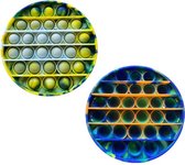 Fidget Toy Pop It - Fidget Toys speelgoed - Anti-stress - Rond - Camouflage blauw groen