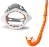 Intex Snorkelset Shark |Fun Junior 2-delig Oranje/grijs | snorkelen | kindersnorkel | haaien snorkel