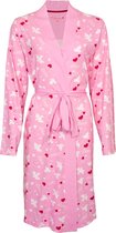 dames badjas ochtendjas katoen roze maat XL