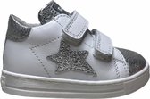 falcotto meisje velcro lederen sneakers sirio wit zilveren ster mt 18