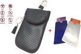 1 x RFID Autosleutel Hoesje met 2 Rfid creditcarhouders -HC / RFID hoesje met dubbele voering voor Autosleutels en Pasjes / Faraday Kooi Hoesje / Keyless Entry Go Sleutel Etui .