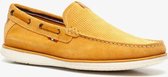 Van Beers suede heren instappers - Geel - Maat 43 - Echt leer