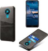 Nokia 3.4 hoesje - MobyDefend Lederen Backcover Met Vakjes Voor Pasjes - Zwart - GSM Hoesje - Telefoonhoesje Geschikt Voor: Nokia 3.4