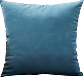 Bee's Kussenhoes - Kussenhoes 45x45 - Velvet - Katoen - Turquoise Blauw