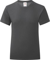 Fruit Of The Loom Meisjes Iconische T-Shirt (Licht Graphite)