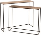 J-Line Set Van Twee Console Rechthoek Aluminium Roest