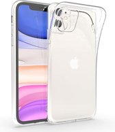 Ceezs Siliconen hoesje geschikt voor Apple iPhone 11 + glazen Screenprotector - optimale bescherming - doorzichtige silicone hoes - backcover - transparant