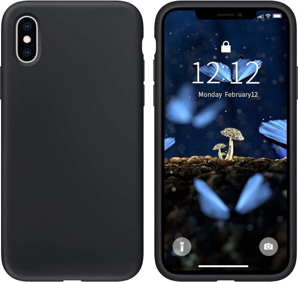 Ceezs telefoonhoesje geschikt voor Apple iPhone X hoesje siliconen - backcover - optimale bescherming - / geschikt voor Apple iPhone Xs hoesje siliconen - backcover - optimale bescherming - zwart + glazen Screenprotector