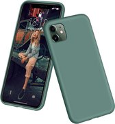 Ceezs telefoonhoesje geschikt voor Apple iPhone 11 hoesje siliconen - backcover - optimale bescherming - groen + glazen Screenprotector