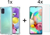 Samsung A71 5G Hoesje - Samsung Galaxy A71 5G hoesje shock proof case transparant hoesjes cover hoes - 4x Samsung A71 Screenprotector