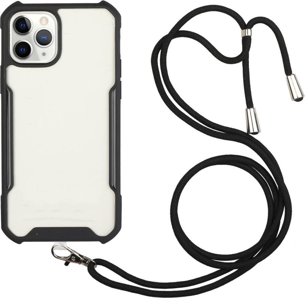 Schokbestendig hoesje en draagkoord - iPhone 12 mini case- Transparant