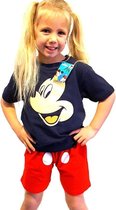 Disney Mickey Mouse - kleuter/kinder - Shortama - 100% Jersey katoen- blauw/rood - maat 104