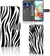 Beschermhoesje Geschikt voor Samsung Galaxy A71 Smartphone Hoesje Zebra
