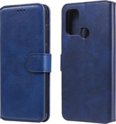 Voor OPPO A53 / A53S / A32 klassieke kalfsstructuur PU + TPU horizontale flip lederen tas, met houder & kaartsleuven en portemonnee (blauw)