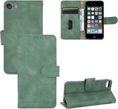 Voor iPod Touch 6 & 5 Effen Kleur Huidgevoel Magnetische Gesp Horizontale Flip Kalfsstructuur PU Lederen Case met Houder & Kaartsleuven & Portemonnee (Groen)