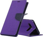 GOOSPERY FANCY DAGBOEK Horizontale flip PU lederen tas voor Galaxy S10, met houder en kaartsleuven en portemonnee (paars)