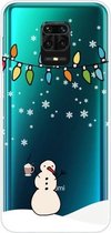 Voor Xiaomi Redmi Note 9S Christmas Series Transparante TPU beschermhoes (Milk Tea Snowman)