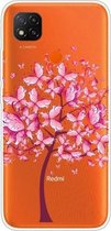 Voor Xiaomi Redmi 9C gekleurd tekeningpatroon zeer transparant TPU beschermhoes (vlinderboom)