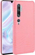 Voor Xiaomi Mi Note 10 / Note10 Pro / CC9 Pro Schokbestendige krokodiltextuur PC + PU-hoes (roze)