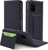 Voor Samsung Galaxy S20 Plus 5G Sterk magnetisme Schokbestendig Horizontaal Flip Vloeistofgevoel lederen tas met houder & kaartsleuven & portemonnee (zwart)