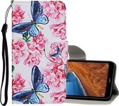 Voor Xiaomi Redmi Note 8 Pro Gekleurde Tekening Patroon Horizontale Flip Leren Case met Houder & Kaartsleuven & Portemonnee (Dragonfly Bloem)