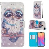 Voor Xiaomi Redmi 8A 3D Schilderen Horizontale Flip Leren Case met Houder & Kaartsleuf & Portemonnee & Lanyard (Grijze Kat)