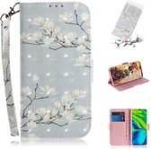 Voor Xiaomi Mi Note 10 3D Schilderen Horizontale Flip Leren Case met Houder & Kaartsleuf & Portemonnee & Lanyard (Magnolia bloem)