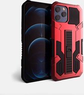 Vanguard Warrior All-inclusive tweekleurige schokbestendige TPU + pc-beschermhoes met houder voor iPhone 11 (rood)